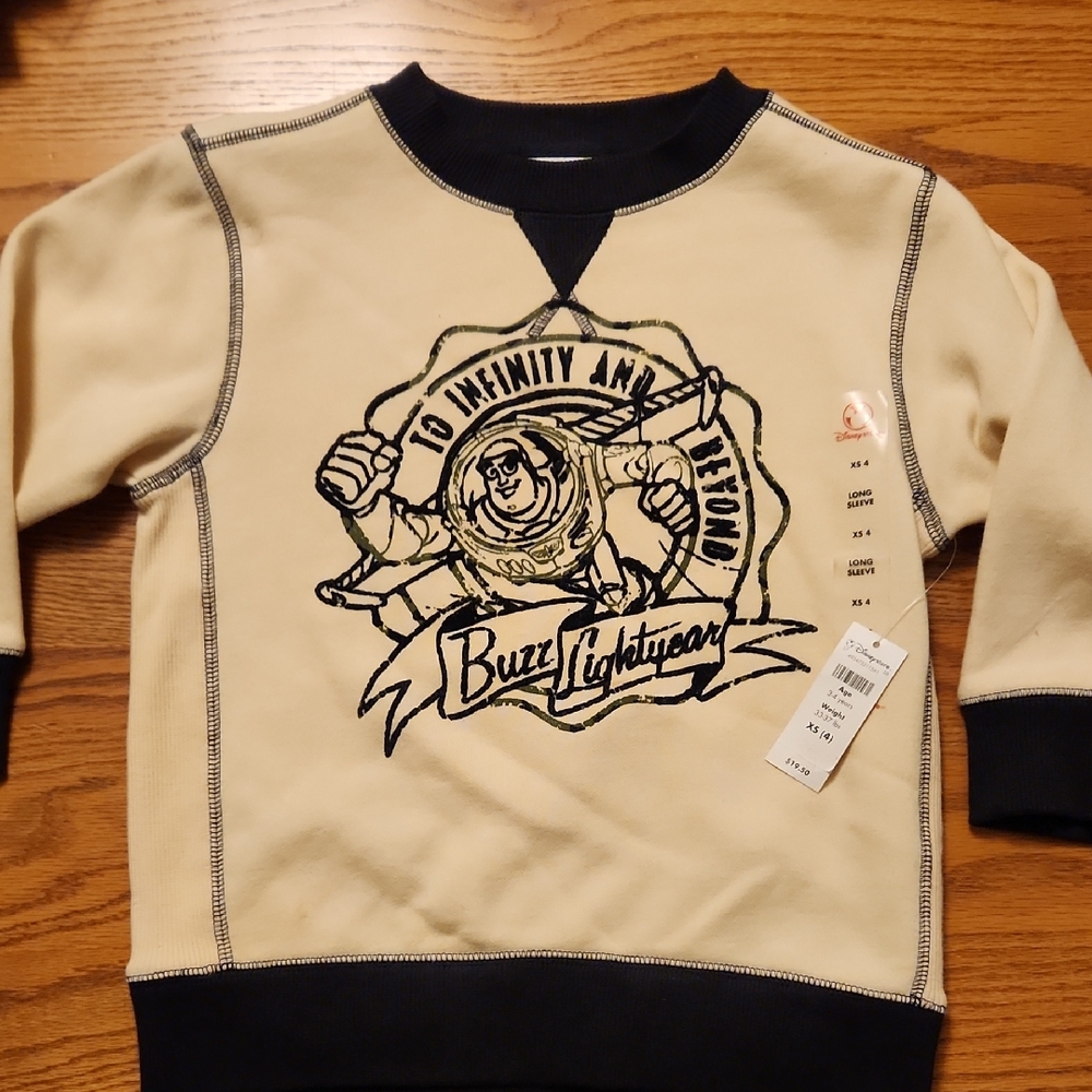 Disney Buzz Lightyear Cream and Black Sweatshirt